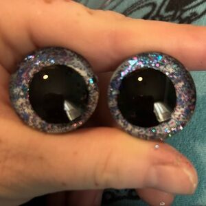 Sparkling Black and Multicolor safety eyes 30mm